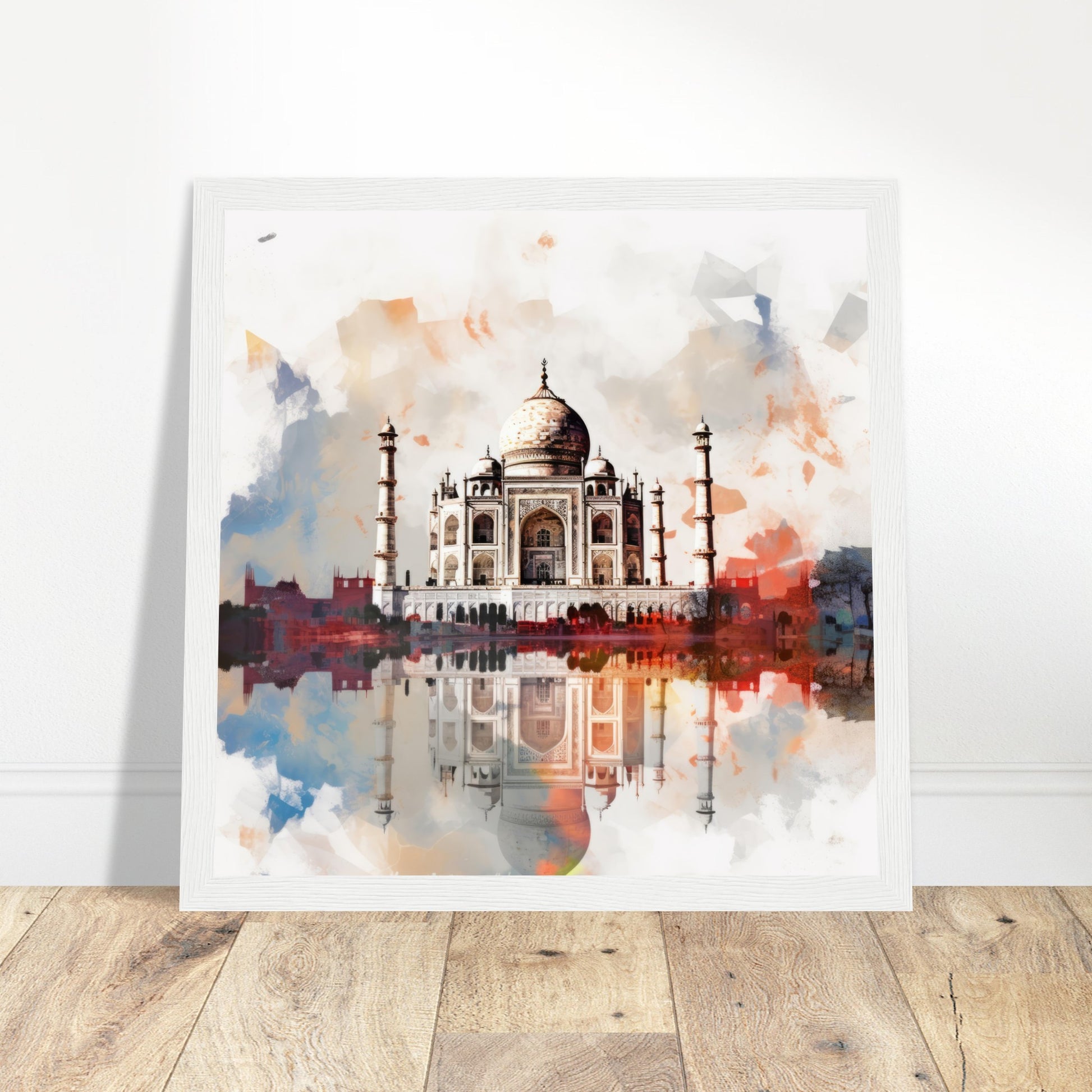 Taj Mahal Abstract Art - Print Room Ltd White frame 70x70 cm / 28x28"