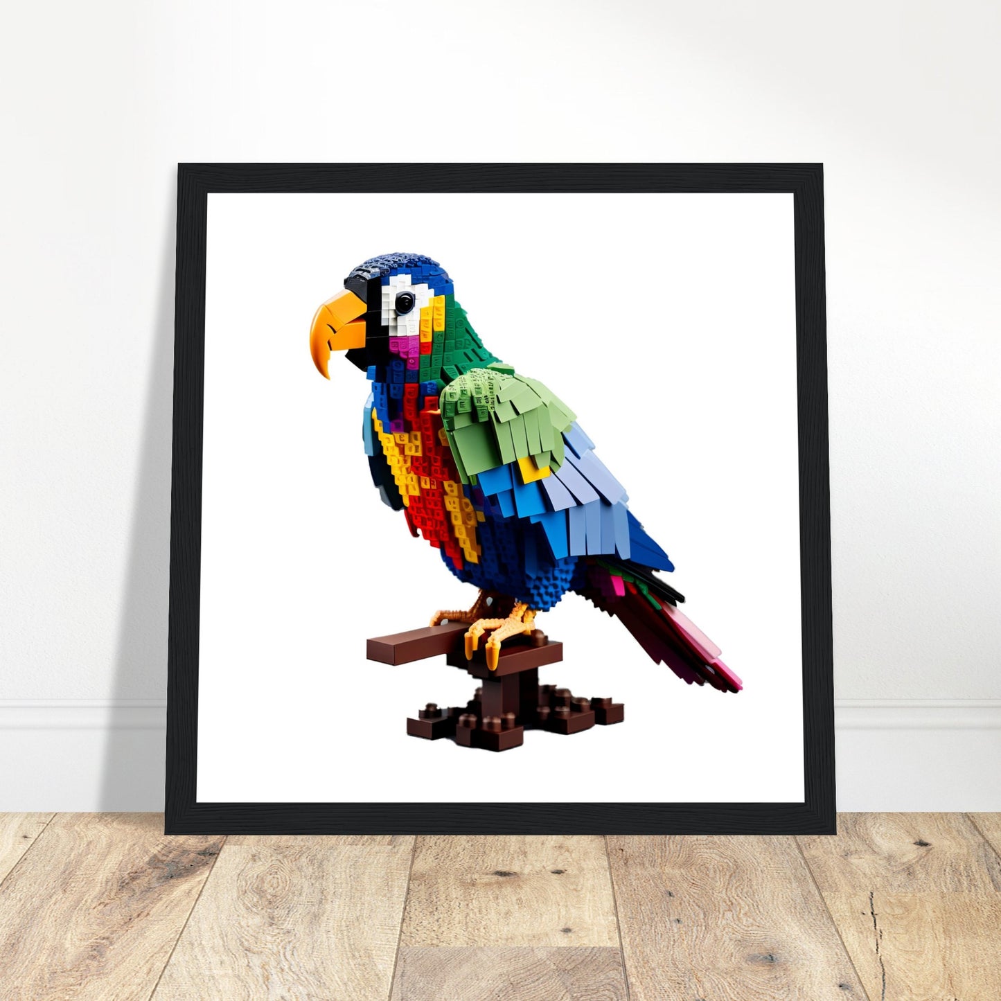 Parrot Artwork - Print Room Ltd Black frame 70x70 cm / 28x28"