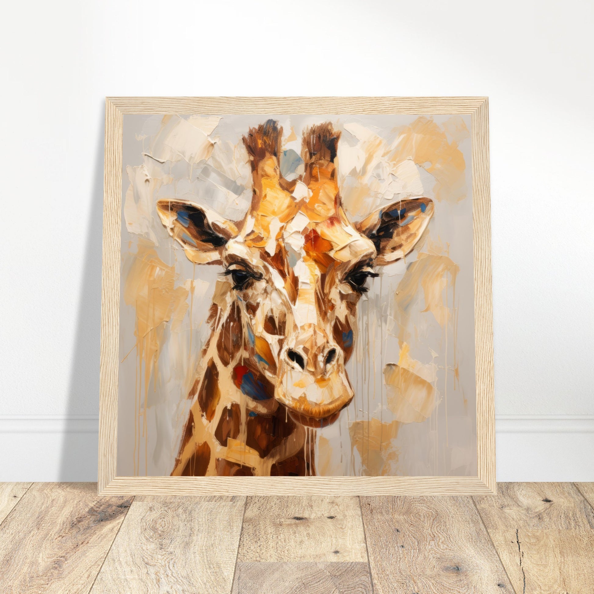 Giraffe Print Savanna Art - Print Room Ltd Wood frame 50x50 cm / 20x20"