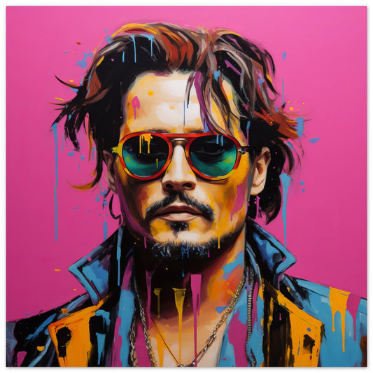 Johnny Depp Pop Art - Print Room Ltd No Frame Selected 70x70 cm / 28x28"