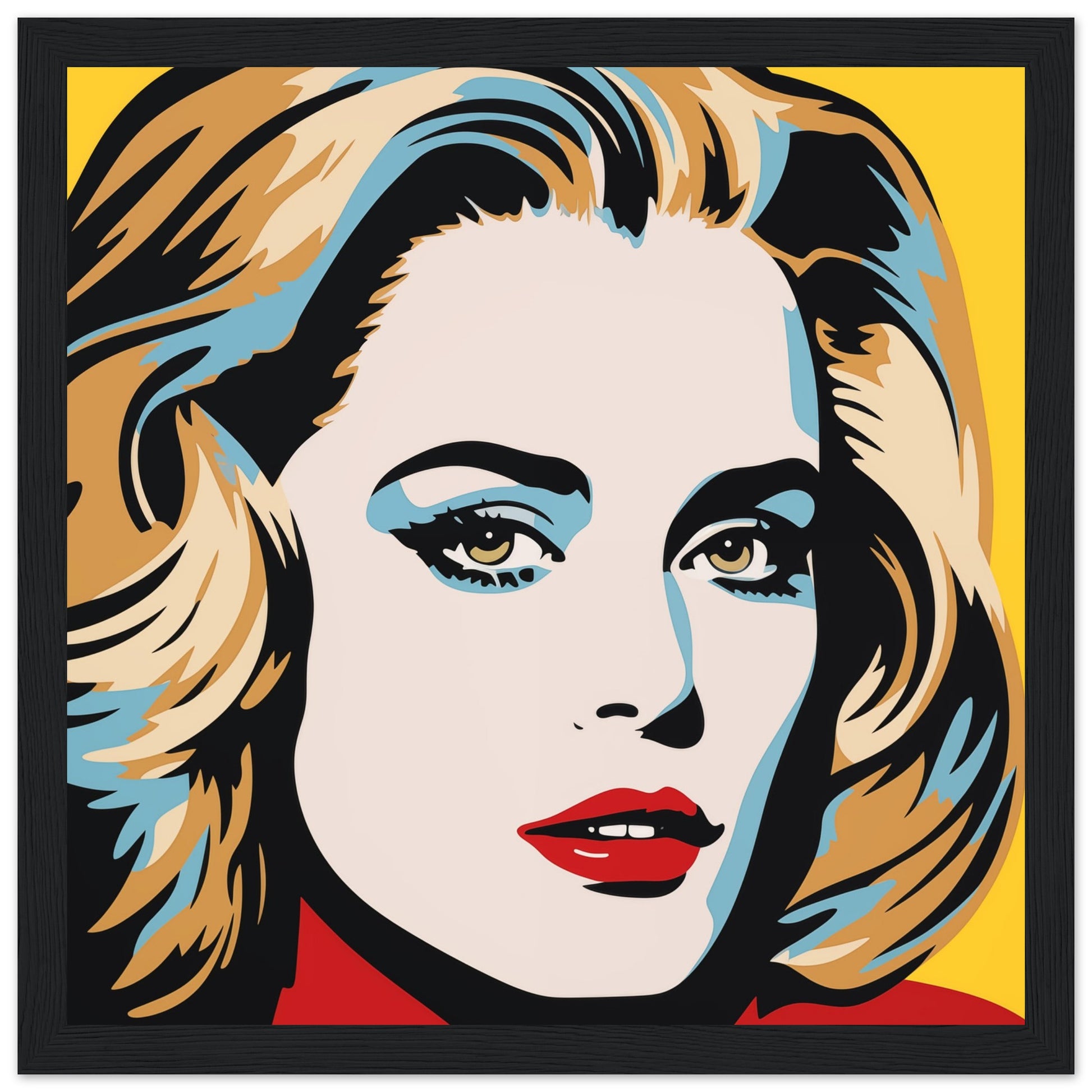 Adele Pop Art - by Print Room Ltd, Black Framed Print 30 x 30, 50 x 50, 70 x 70cm