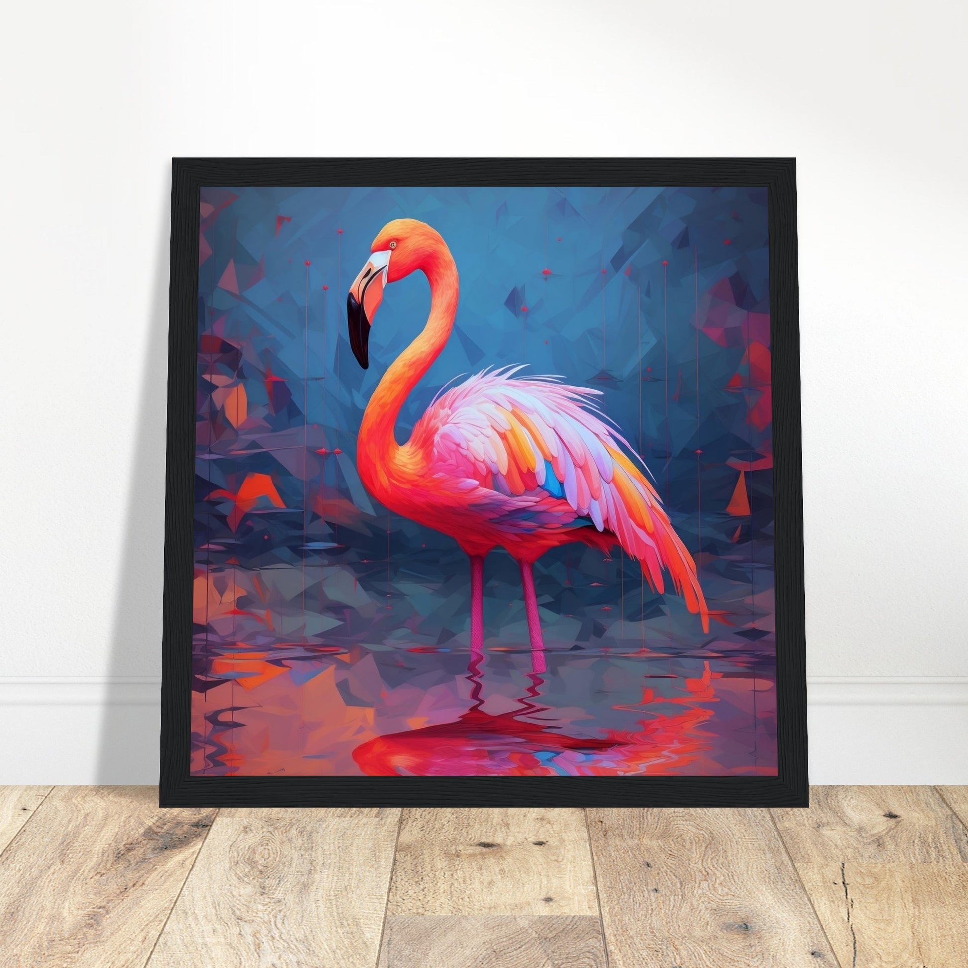 Colourful Flamingo Print - Print Room Ltd White frame 30x30 cm / 12x12"