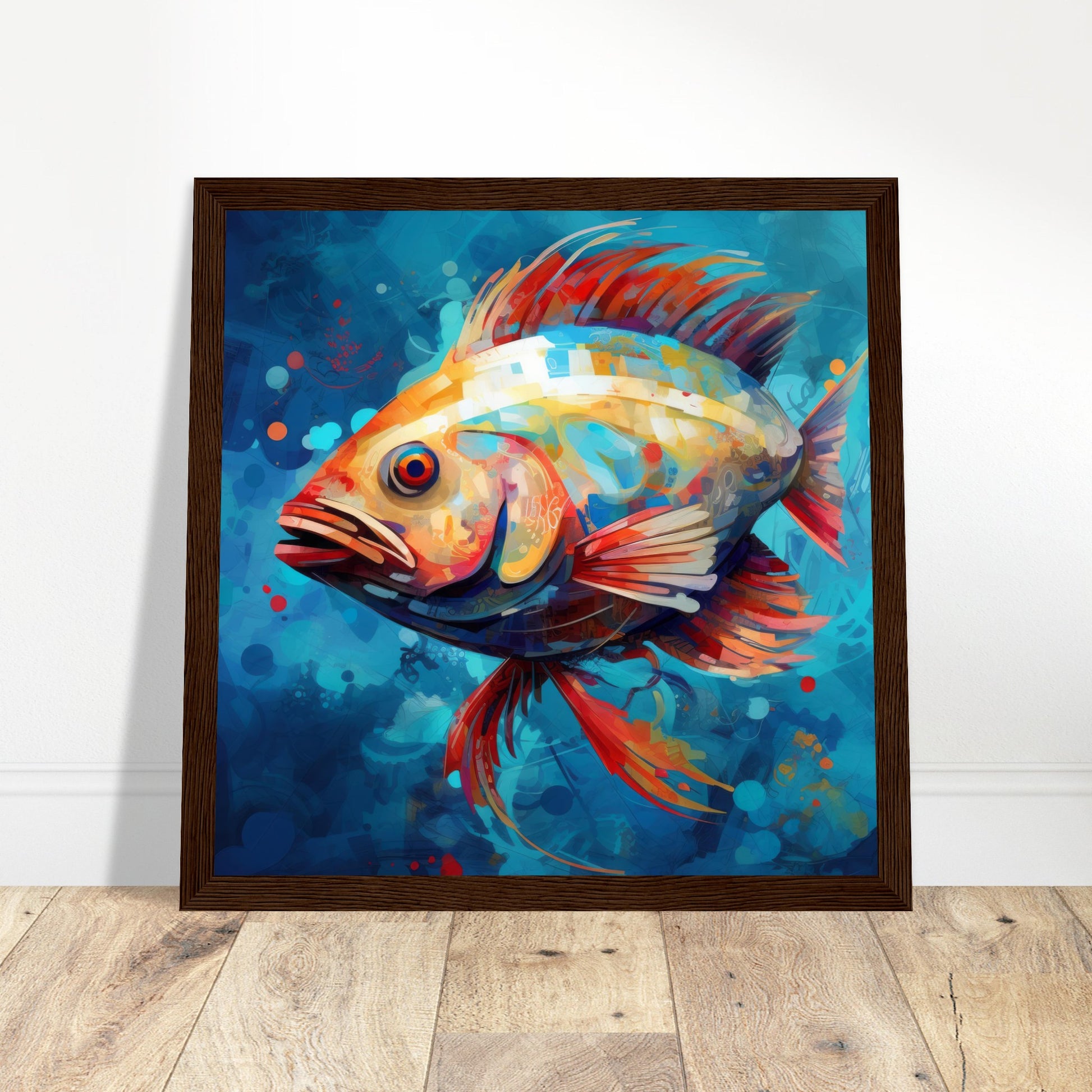 Sea Bass Artwork - Print Room Ltd Wood frame 70x70 cm / 28x28"