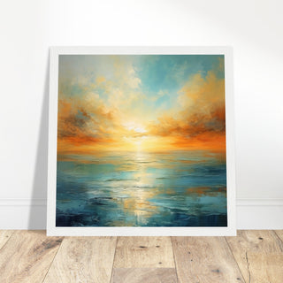Abstract Sunset Seascape - Print Room Ltd White frame 50x50 cm / 20x20"