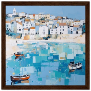 St Ives Seascape Artwork - Print Room Ltd Black frame 70x70 cm / 28x28"