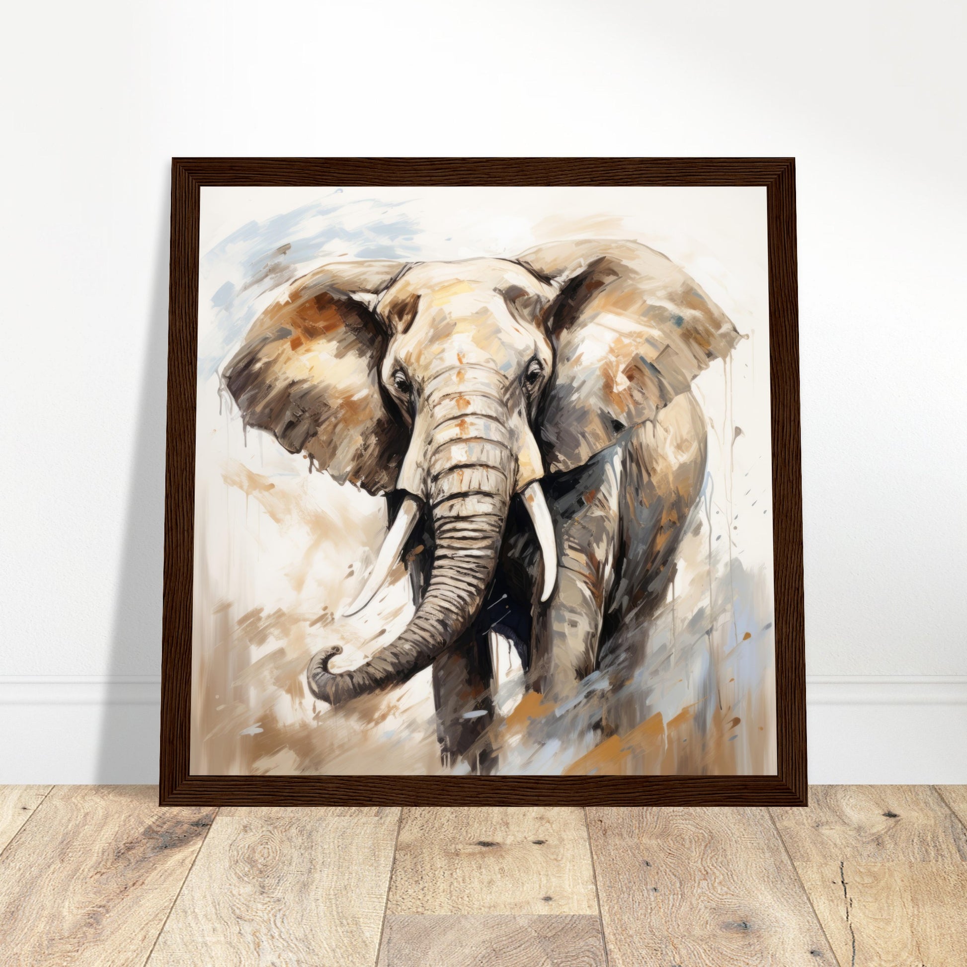 Elephant Giants Artwork - Print Room Ltd White frame 70x70 cm / 28x28"