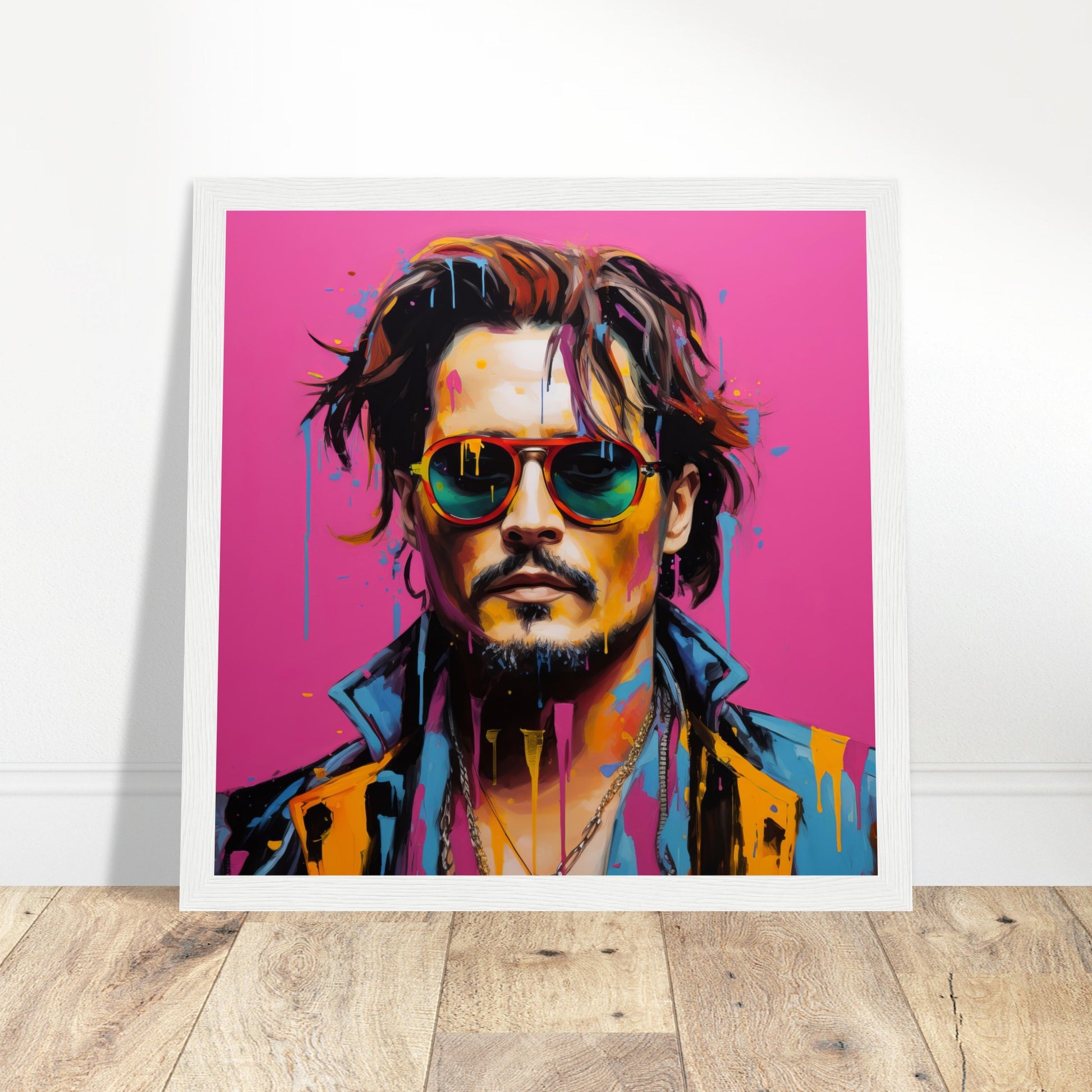 Johnny Depp Pop Art - Print Room Ltd Black frame 30x30 cm / 12x12"