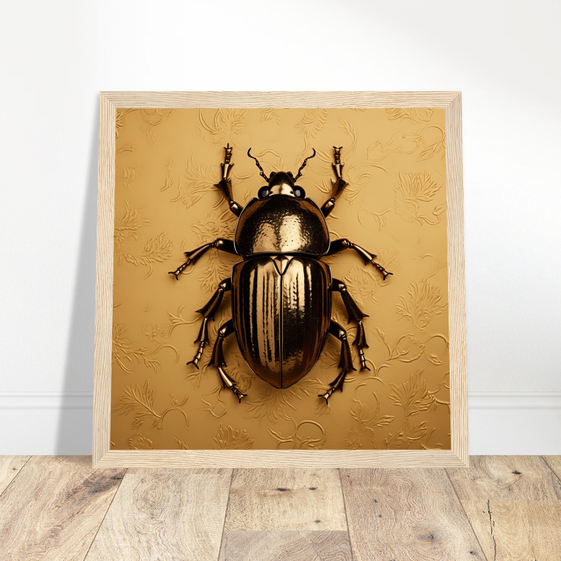 Golden Beetle Artwork - Print Room Ltd Wood frame 50x50 cm / 20x20"