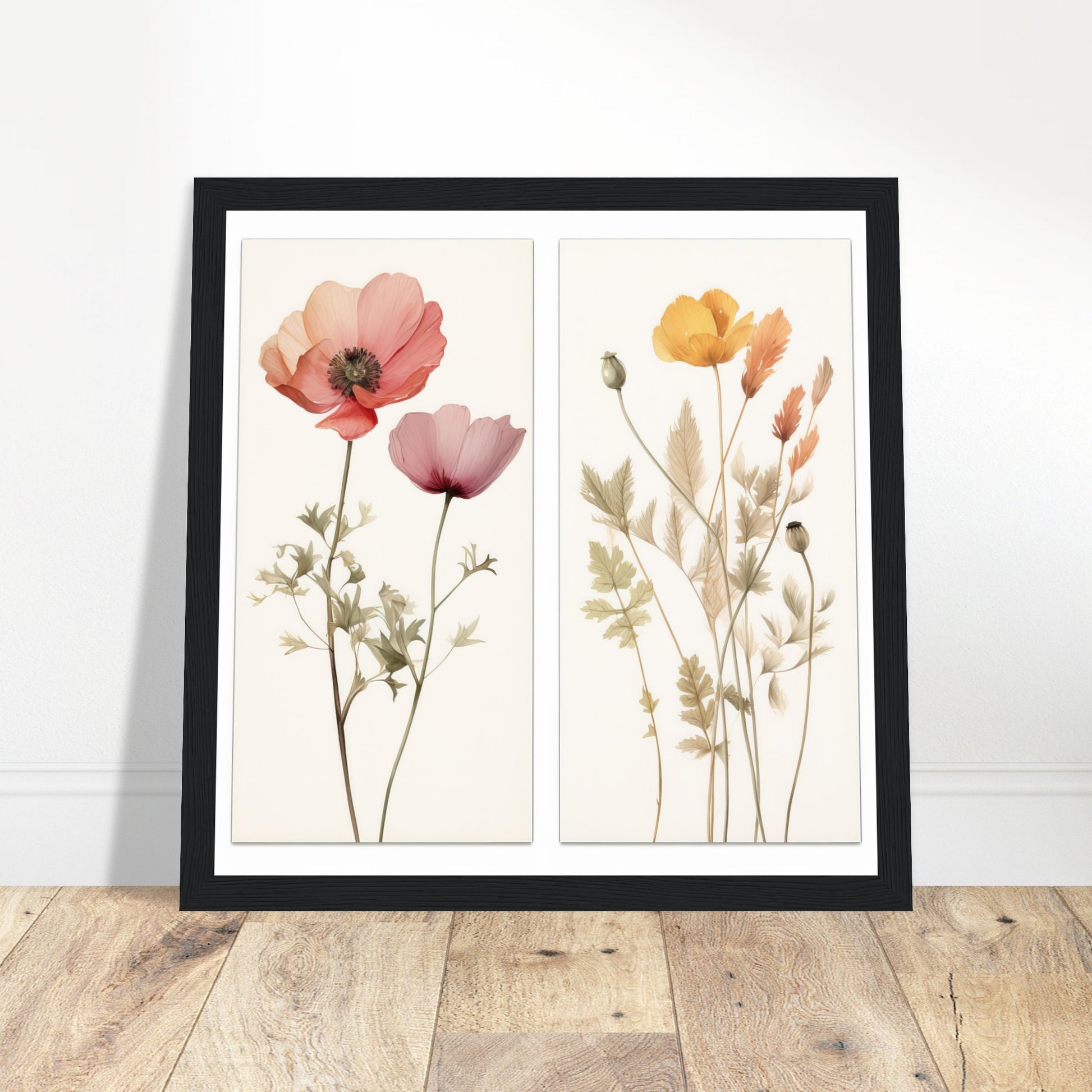 Elegance - Botanical Artwork #2- Print Room Ltd Black frame 30x30 cm / 12x12"