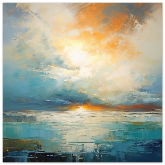 Sunset Seascape Artwork - Print Room Ltd No Frame Selected 70x70 cm / 28x28"
