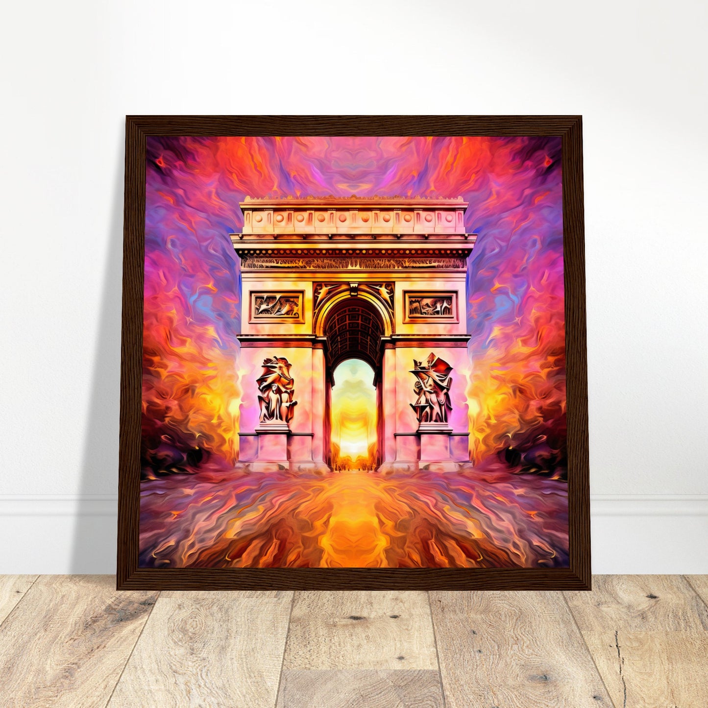 Arc de Triomphe Artwork - Print Room Ltd Dark wood frame 30x30 cm / 12x12"