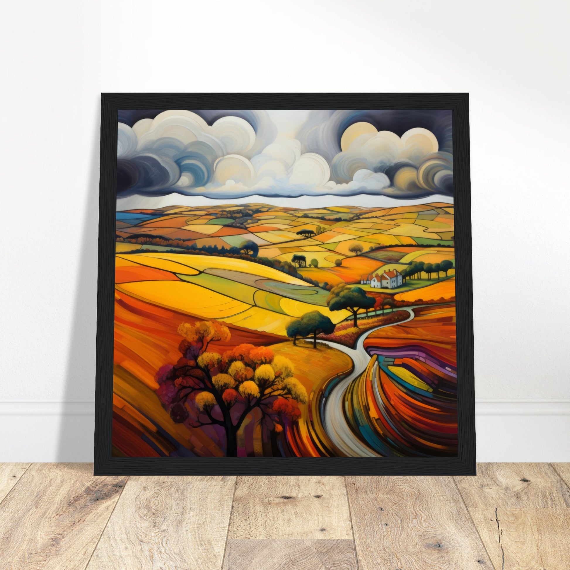 British Autumn Abstract Art - Print Room Ltd No Frame Selected 30x30 cm / 12x12"