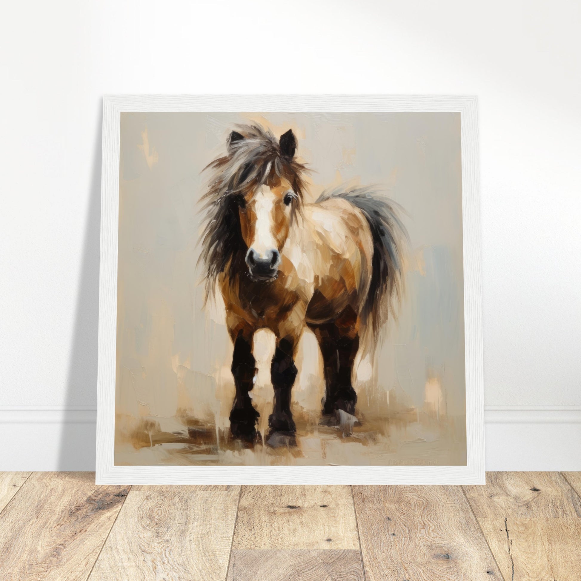 Equine Art #08 - Print Room Ltd Dark wood frame 50x50 cm / 20x20"