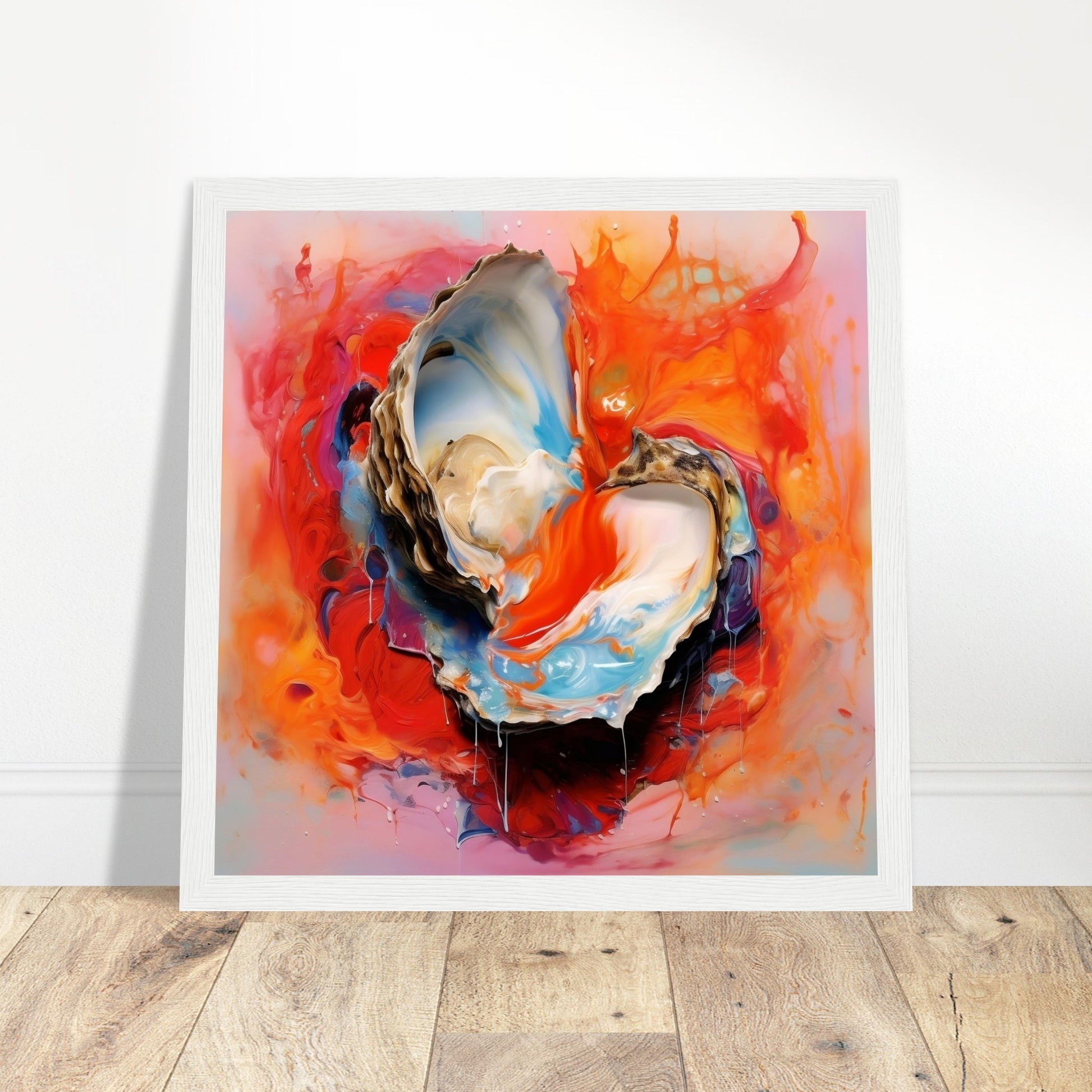 Exclusive Oyster Sea Artwork #5 - Print Room Ltd Wood frame 50x50 cm / 20x20"