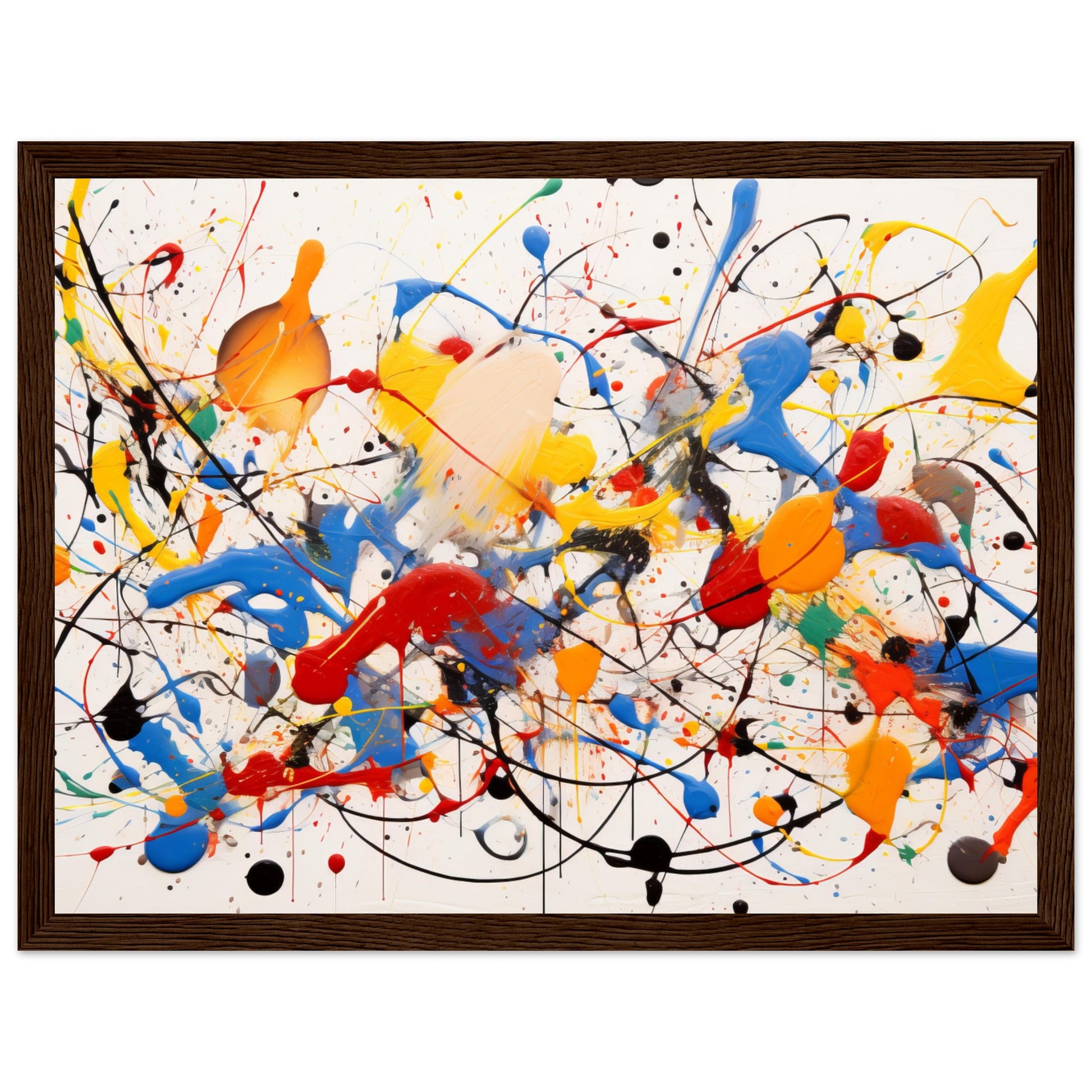 Dynamic Abstract Art Print #17 - Inspired by Pollock - 70x100 cm / 28x40"