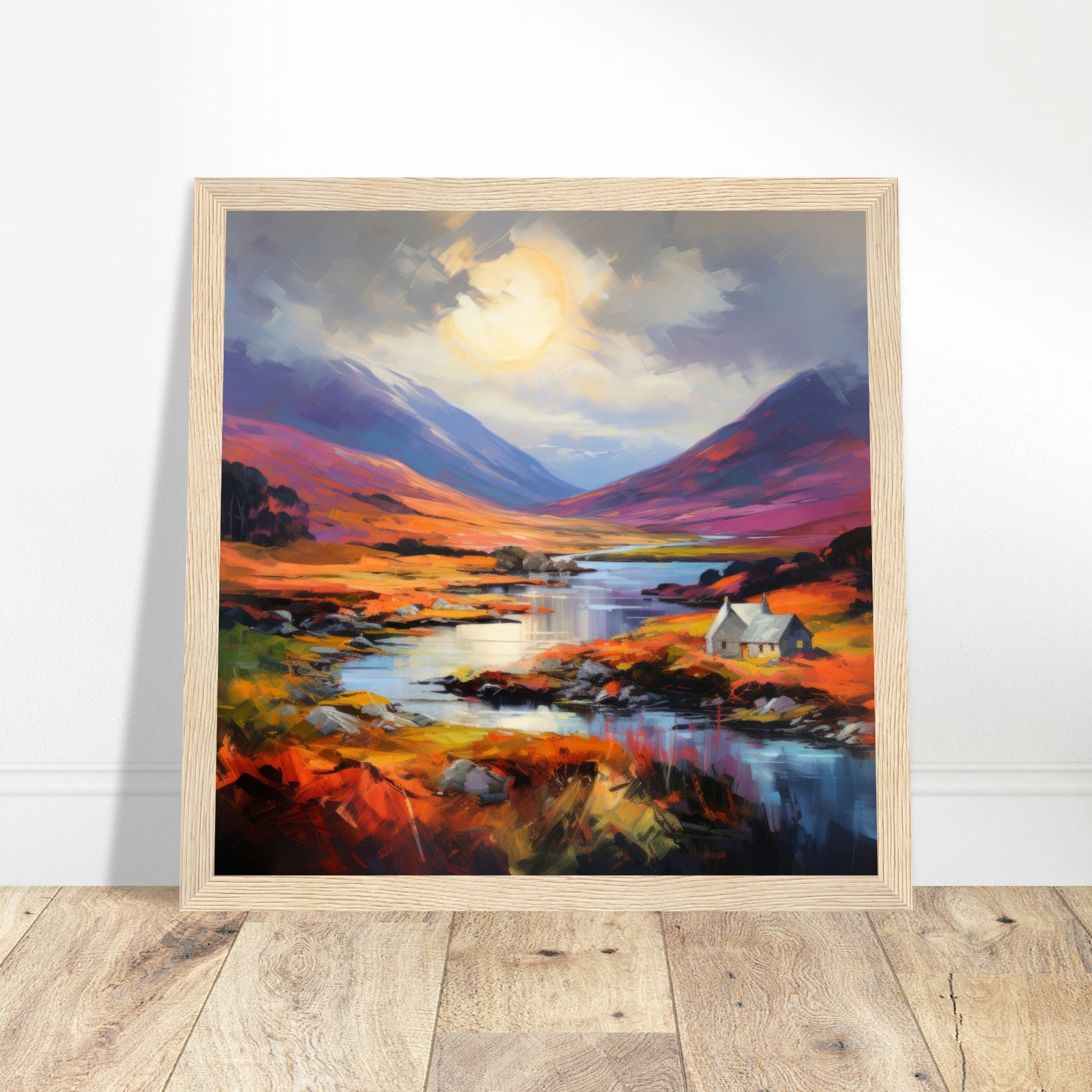 Abstract Scottish Highlands - Print Room Ltd Wood frame 30x30 cm / 12x12"