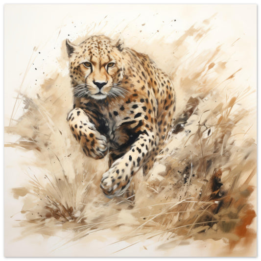Cheetah Art Print - Print Room Ltd No Frame Selected 70x70 cm / 28x28"