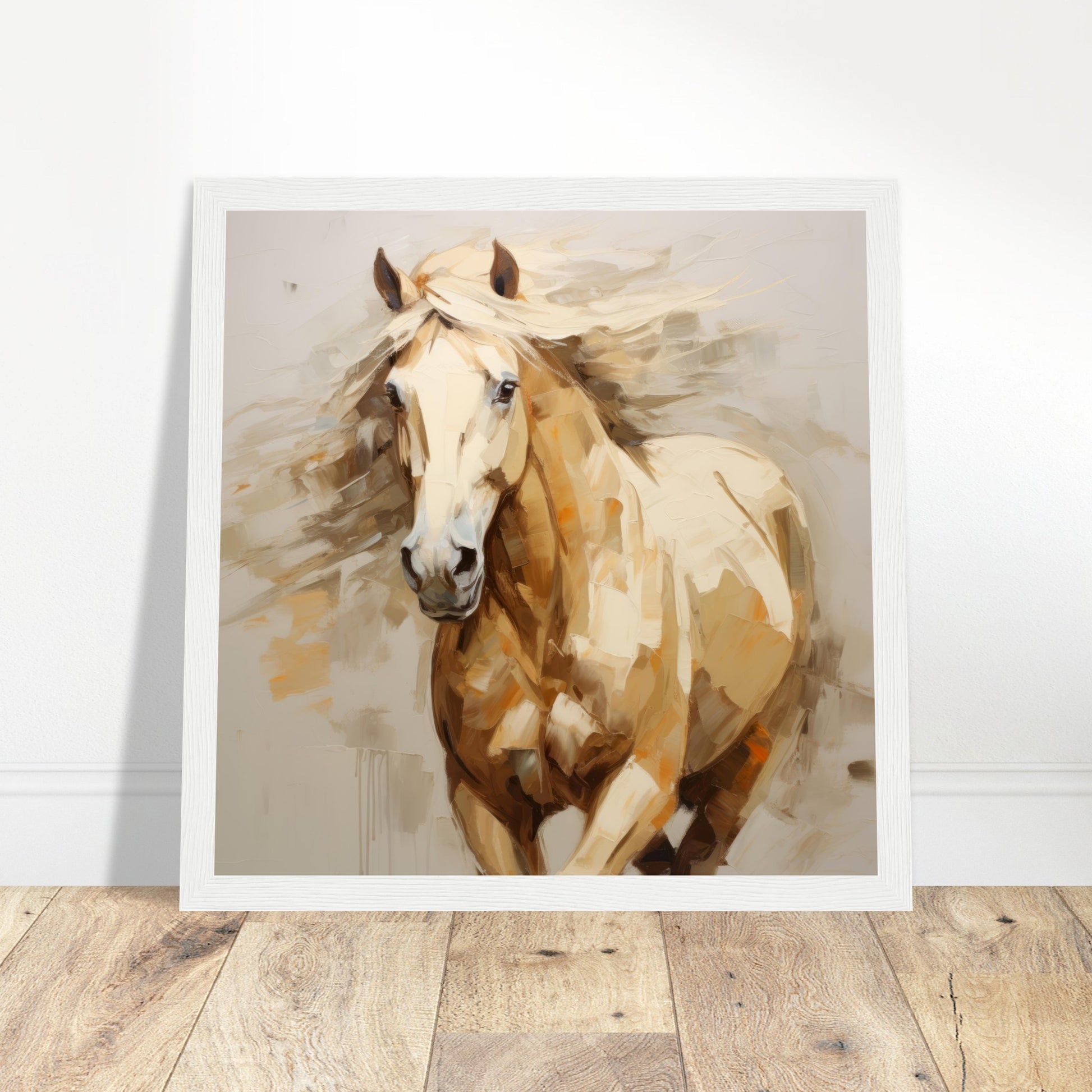 Equine Artwork #04 - Print Room Ltd Dark wood frame 50x50 cm / 20x20"