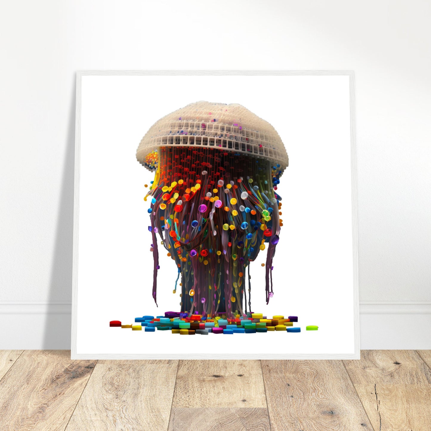 Jellyfish Artwork Print - Print Room Ltd Dark wood frame 70x70 cm / 28x28"