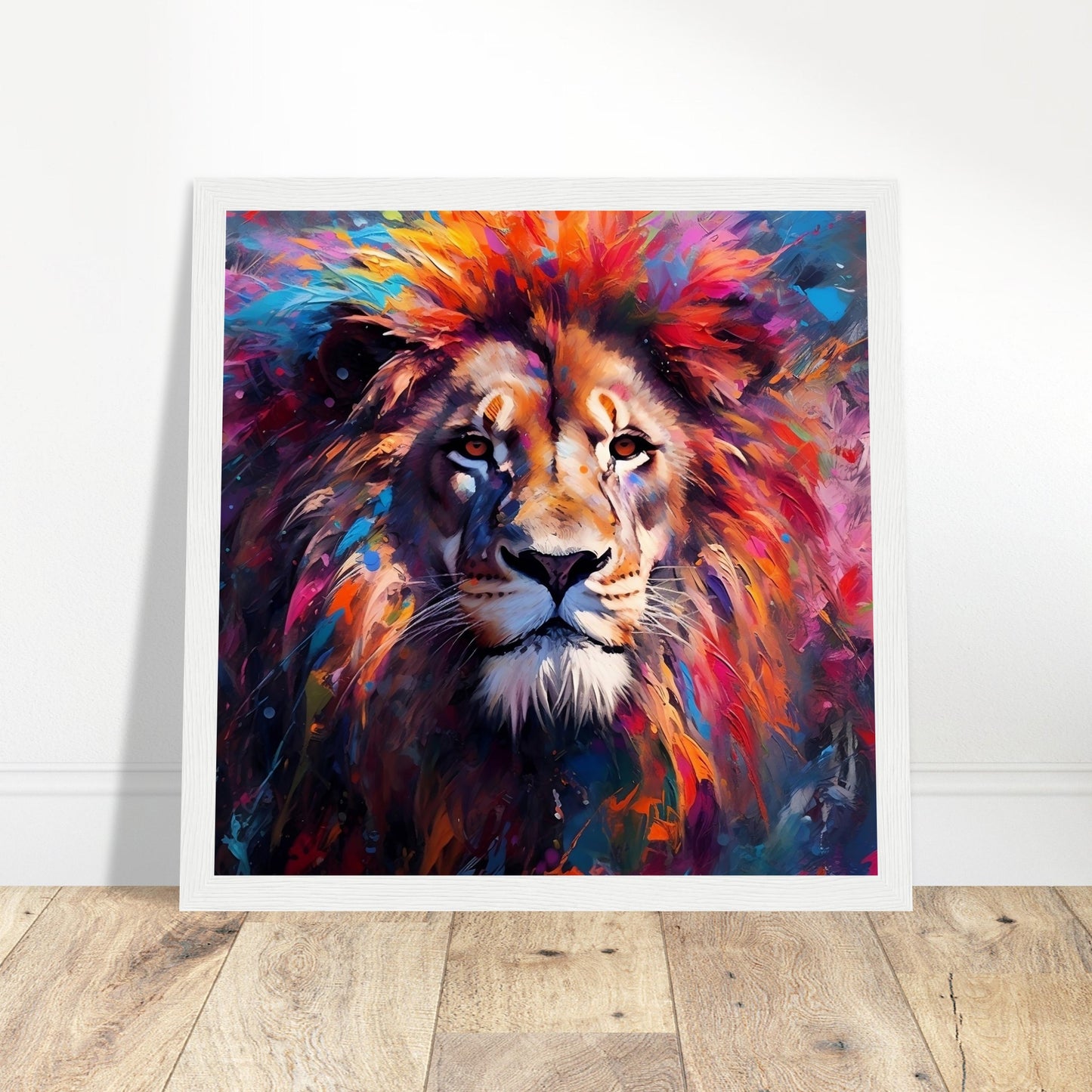 Lion Art Print - Print Room Ltd Wood frame 30x30 cm / 12x12"