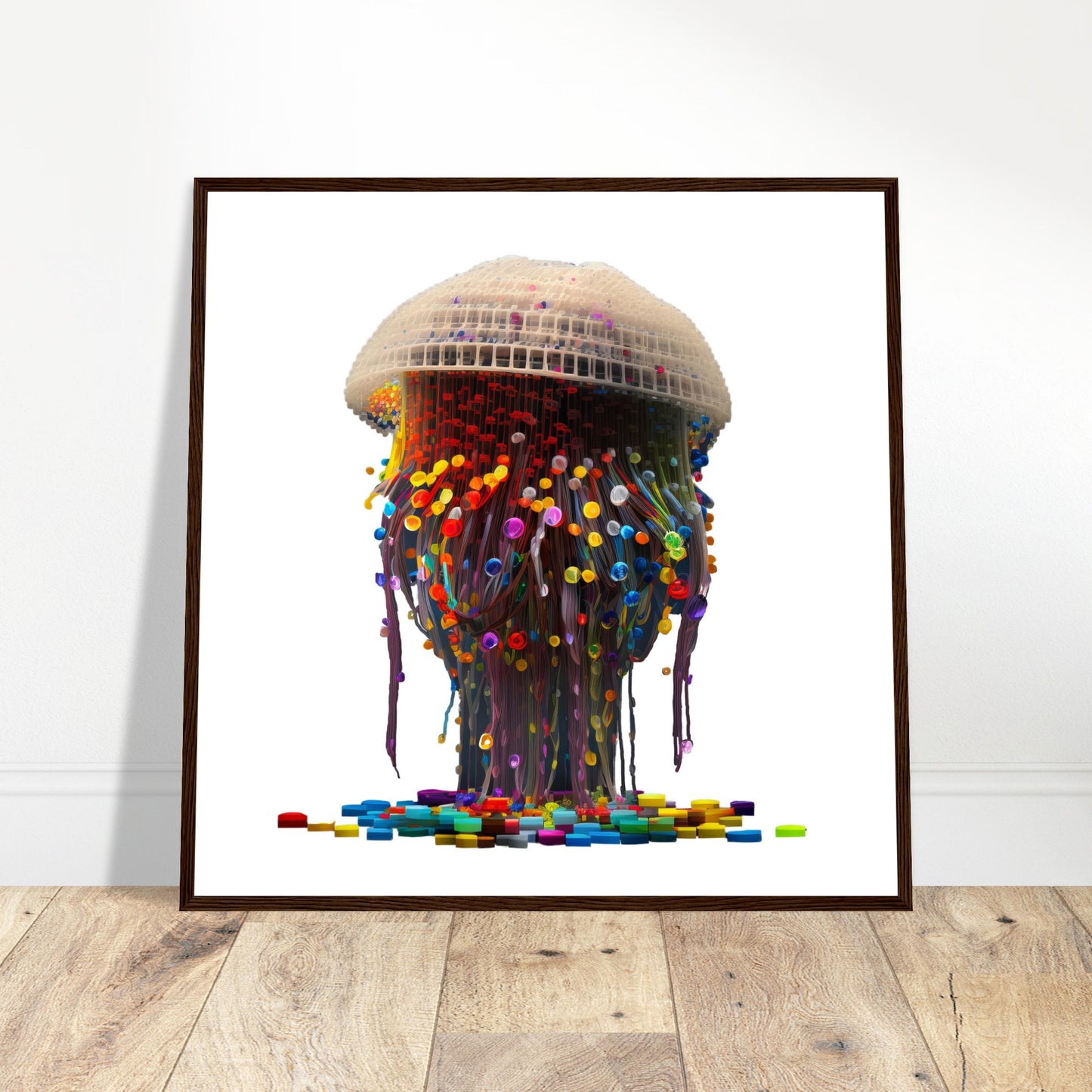 Jellyfish Artwork Print - Print Room Ltd Dark wood frame 50x50 cm / 20x20"