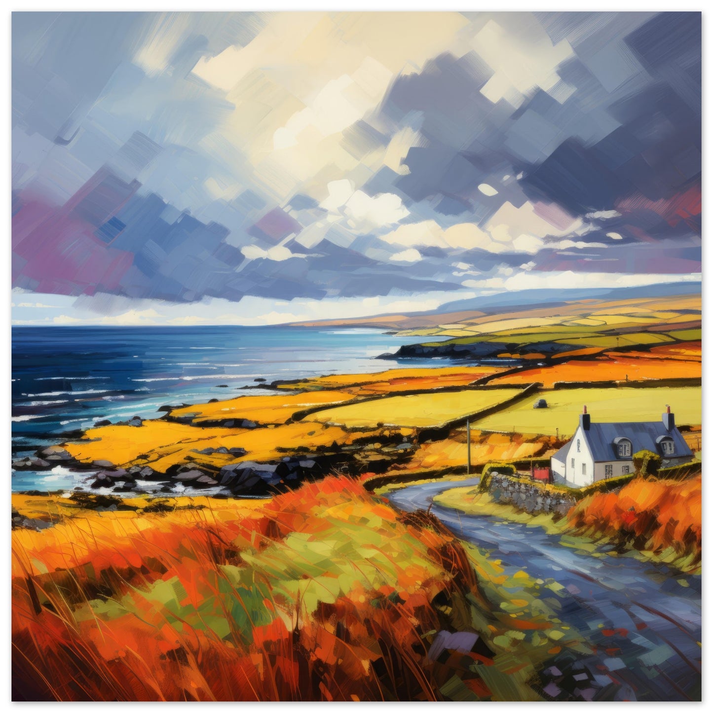 Northern Ireland CoastlinePrint - Print Room Ltd No Frame Selected 70x70 cm / 28x28"