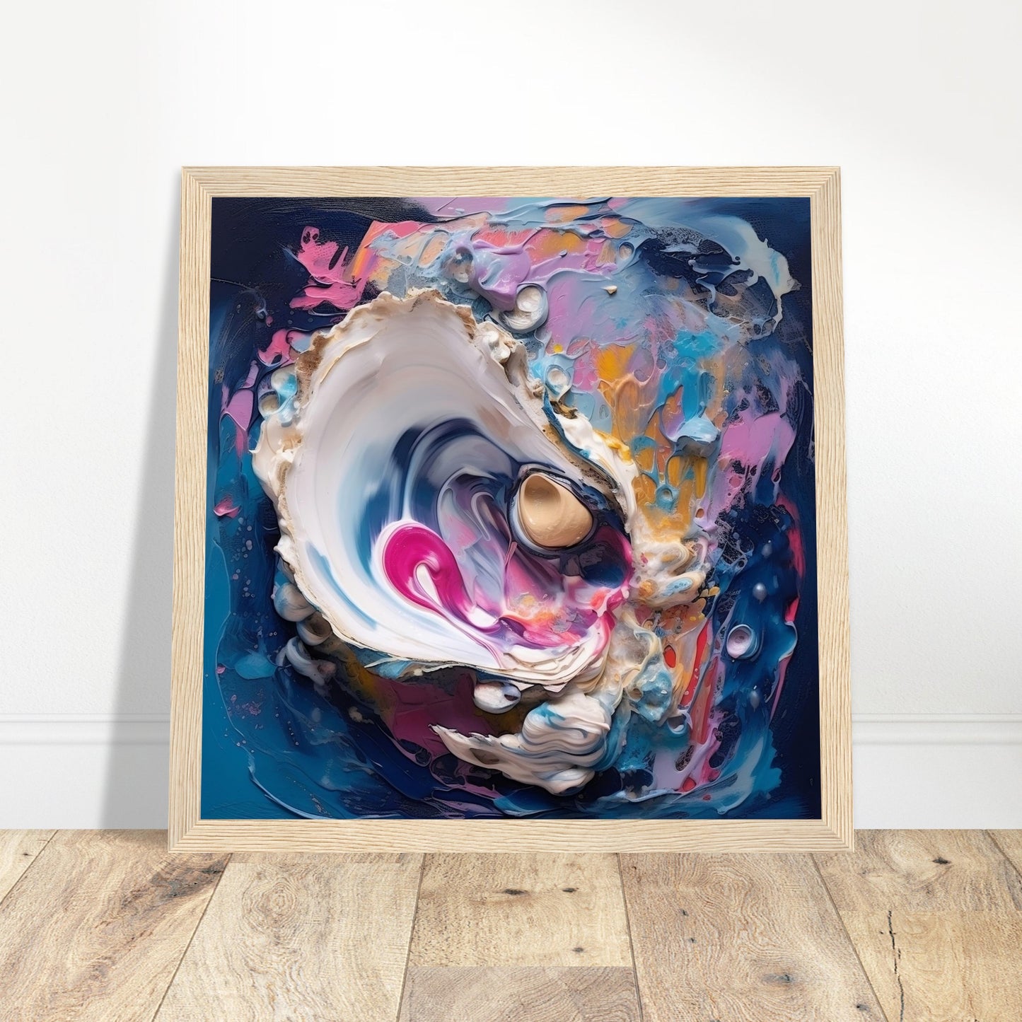 Oyster Sea Artwork Series #1 - Print Room Ltd Black frame 50x50 cm / 20x20"