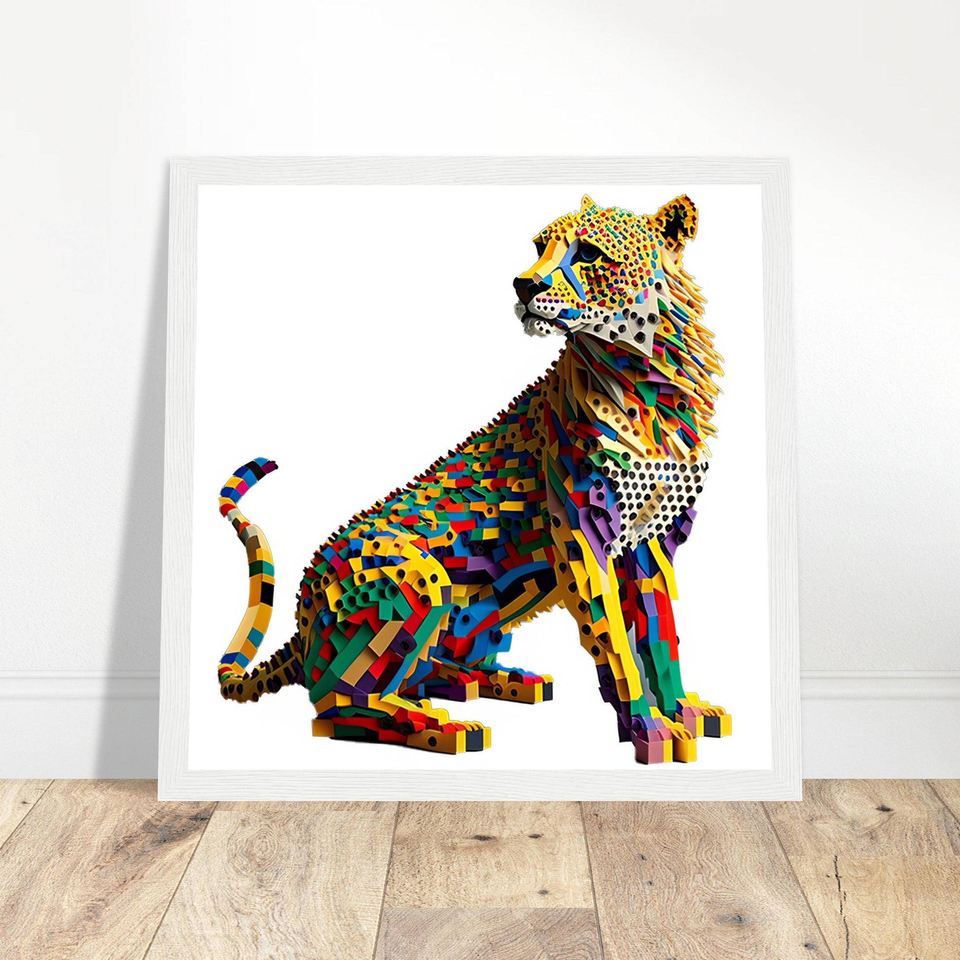 Block Cheetah Art - Print Room Ltd Wood frame 30x30 cm / 12x12"