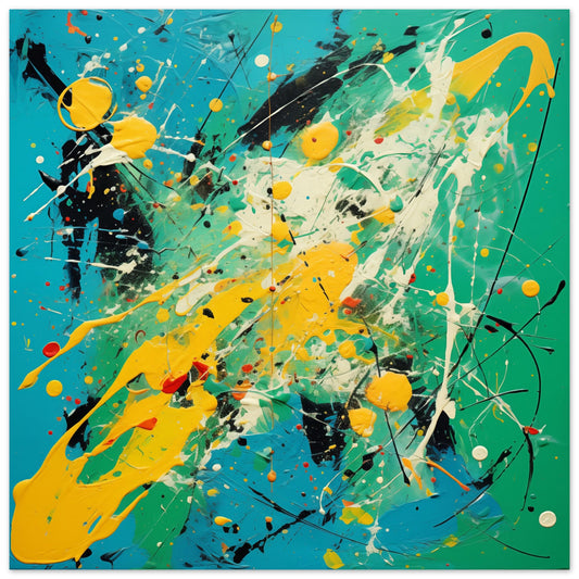 Artwork in Pollock Style Abstract #46 - 30x30 cm / 12x12"