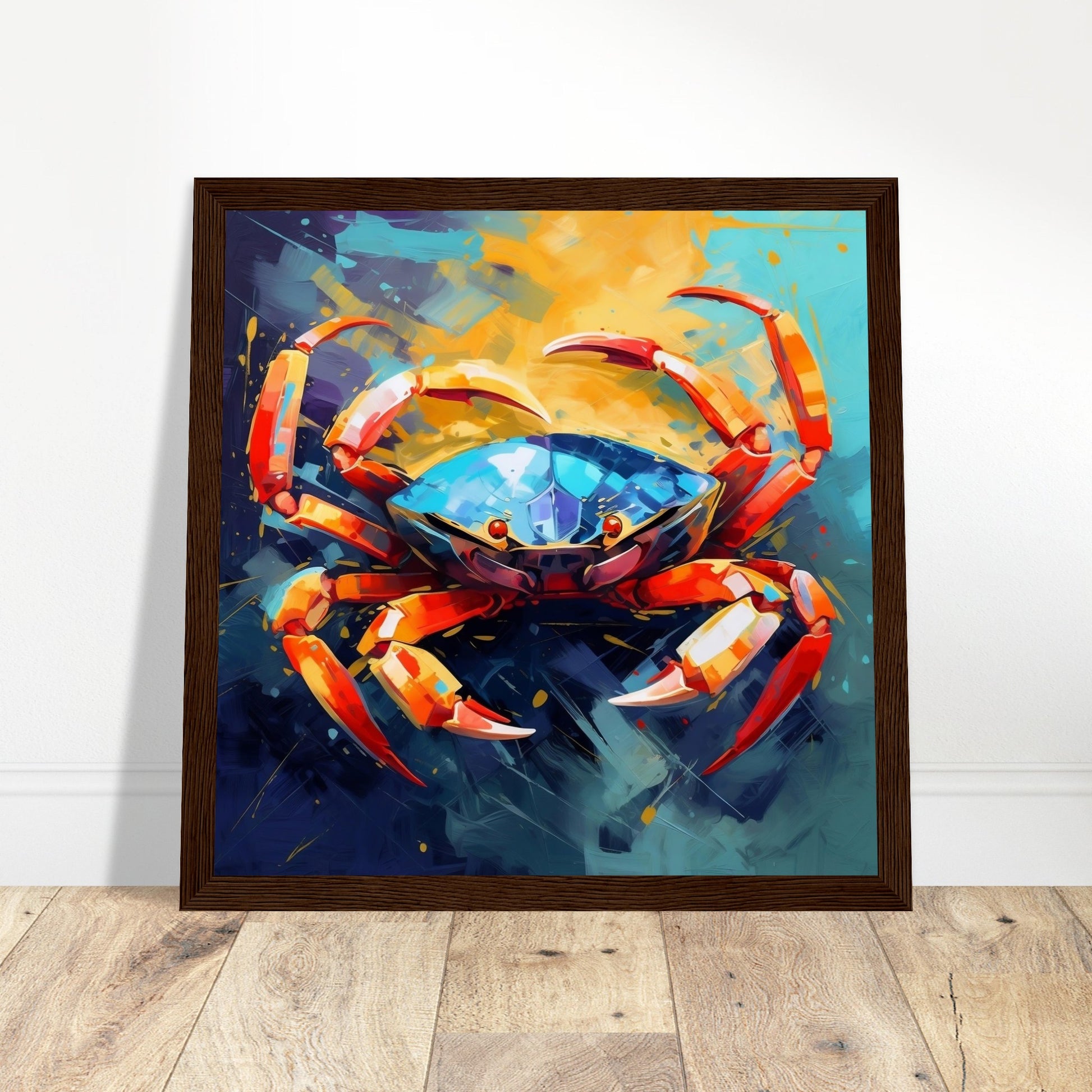 Blue Crab Print - Print Room Ltd No Frame Selected 30x30 cm / 12x12"