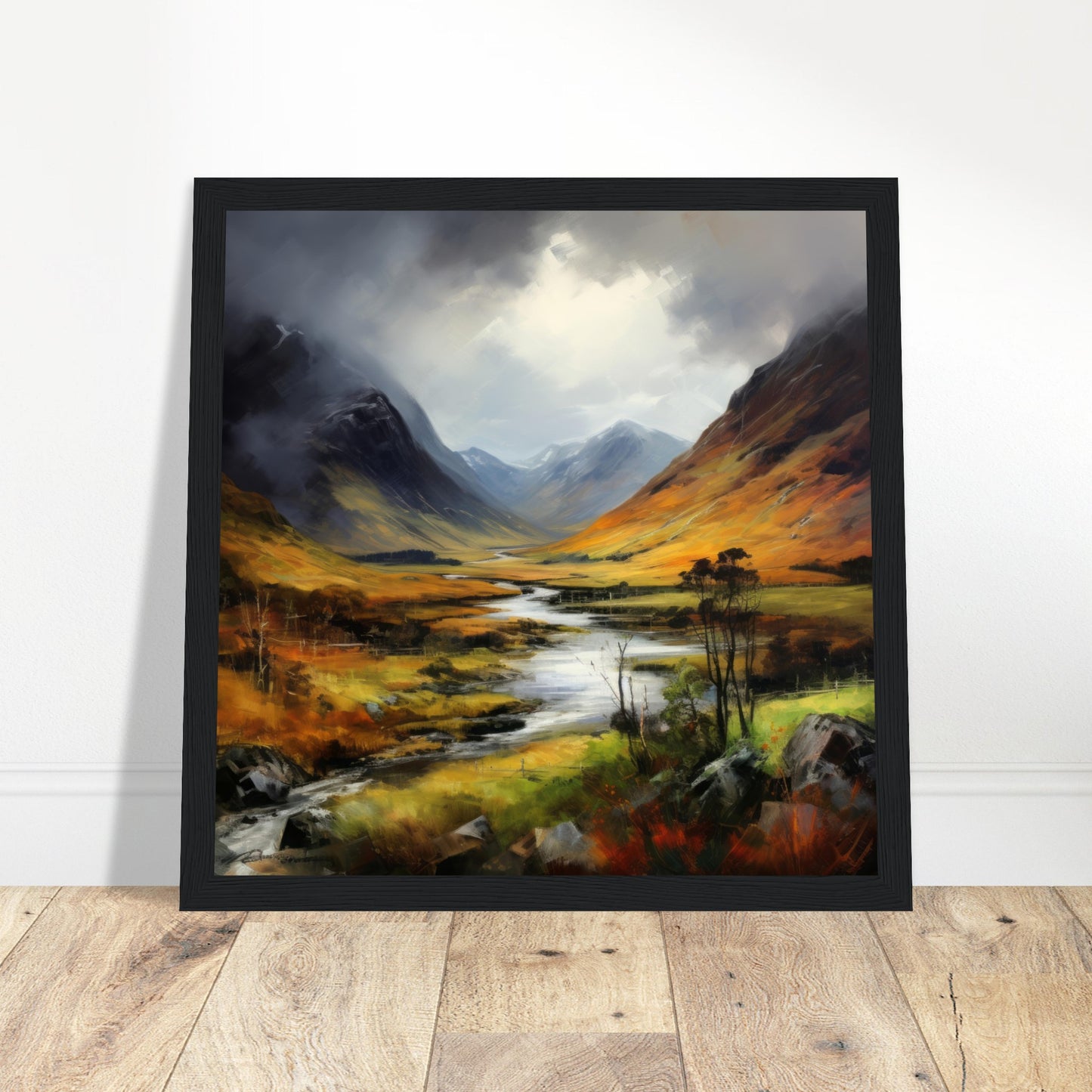 Scottish Highlands Artwork - Print Room Ltd Black frame 70x70 cm / 28x28"