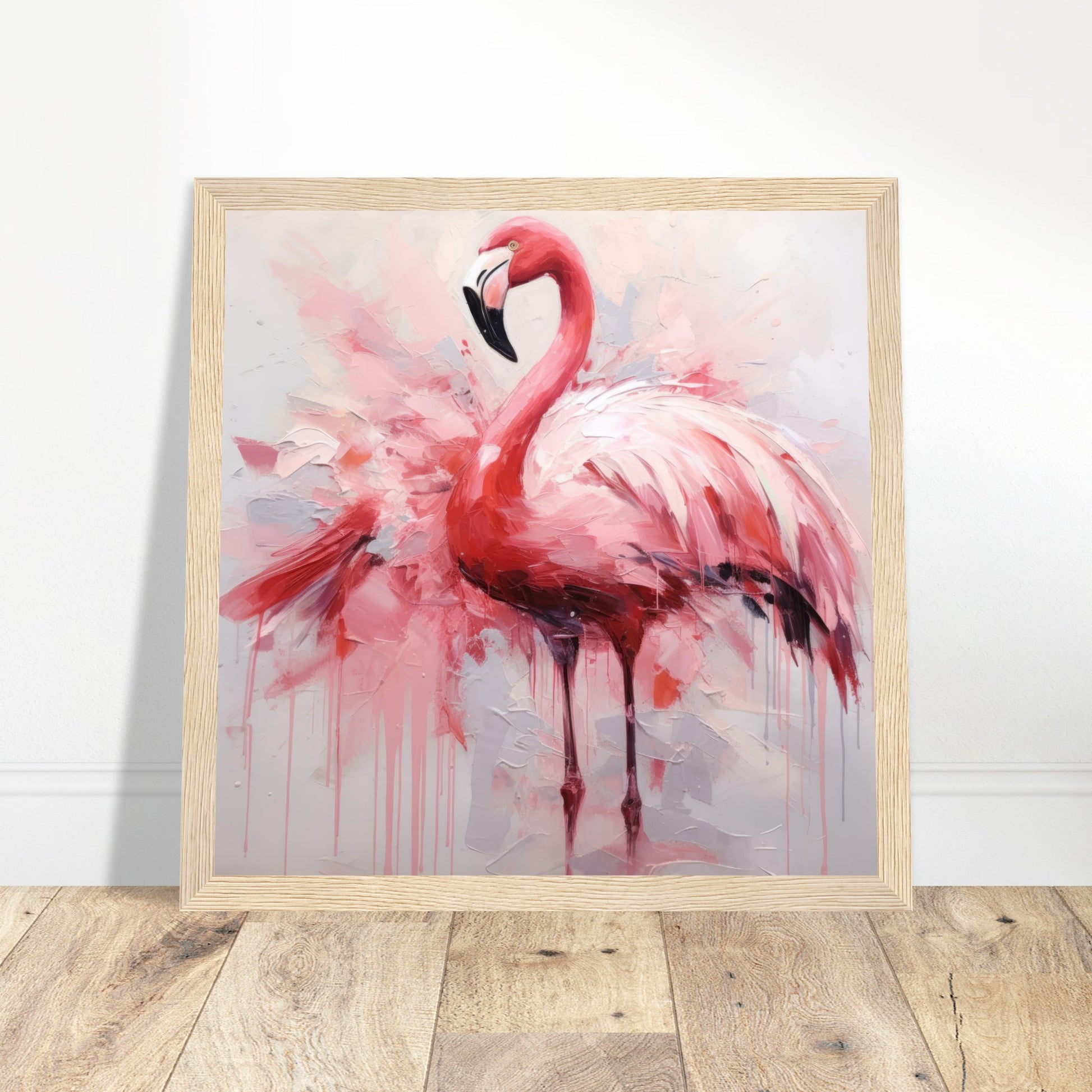 Flamingo Dance Artwork - Print Room Ltd Wood frame 50x50 cm / 20x20"