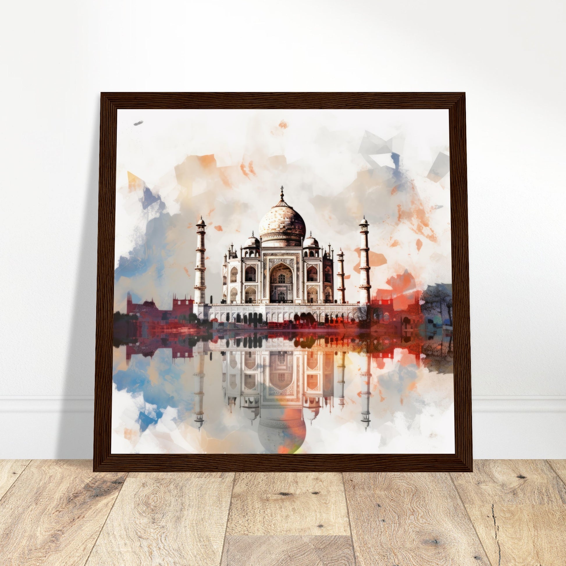Taj Mahal Abstract Art - Print Room Ltd Black frame 30x30 cm / 12x12"