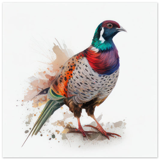 Pheasant Artwork - Print Room Ltd No Frame Selected 70x70 cm / 28x28"