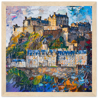 Royal Vista: Edinburgh Castle Immersed in Colour wood framed art print| By Print Room Ltd