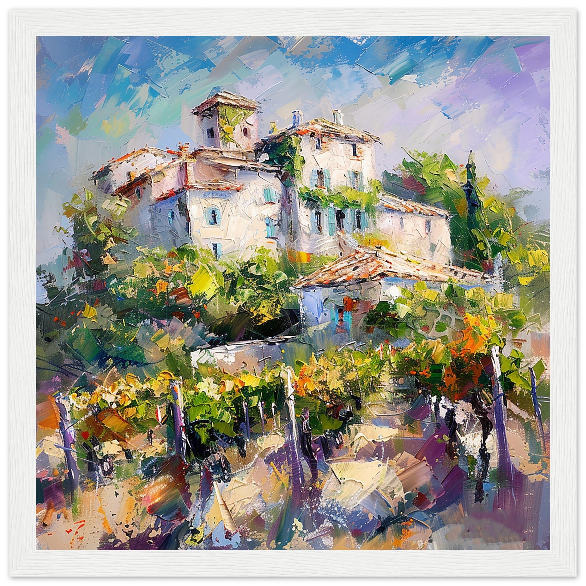 French Chateau Charm white wood framed artwork print | By Print Room Ltd
