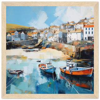 Port Isaac Large Art Prints - Print Room Ltd Dark wood frame 50x50 cm / 20x20"