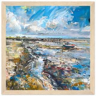 Whitstable's Shores  wood framed artwork print | By Print Room Ltd