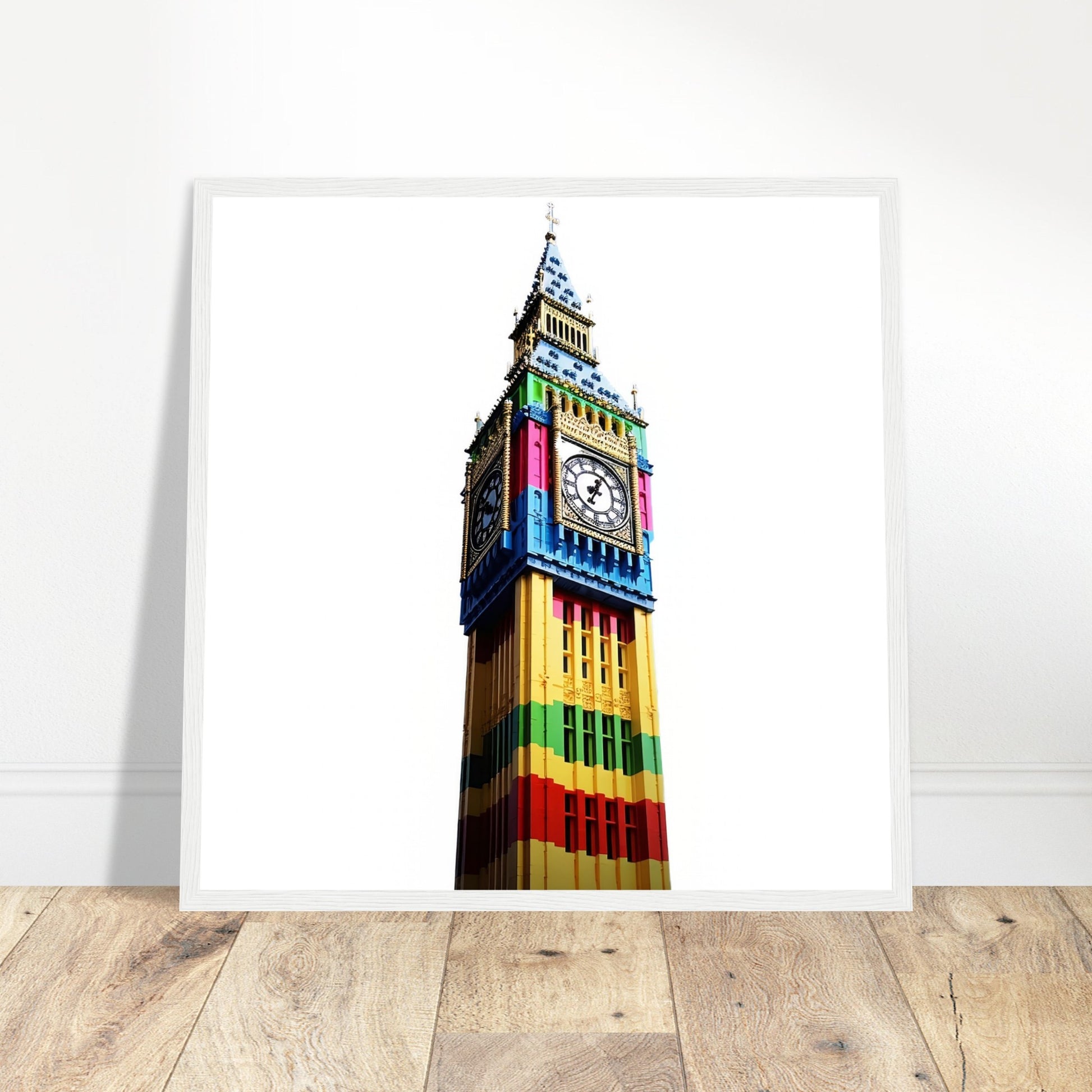 Block Big Ben Art - Print Room Ltd Wood frame 70x70 cm / 28x28"