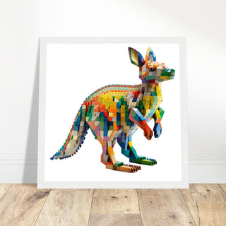 Kangaroo Art Print - Print Room Ltd No Frame Selected 30x30 cm / 12x12"