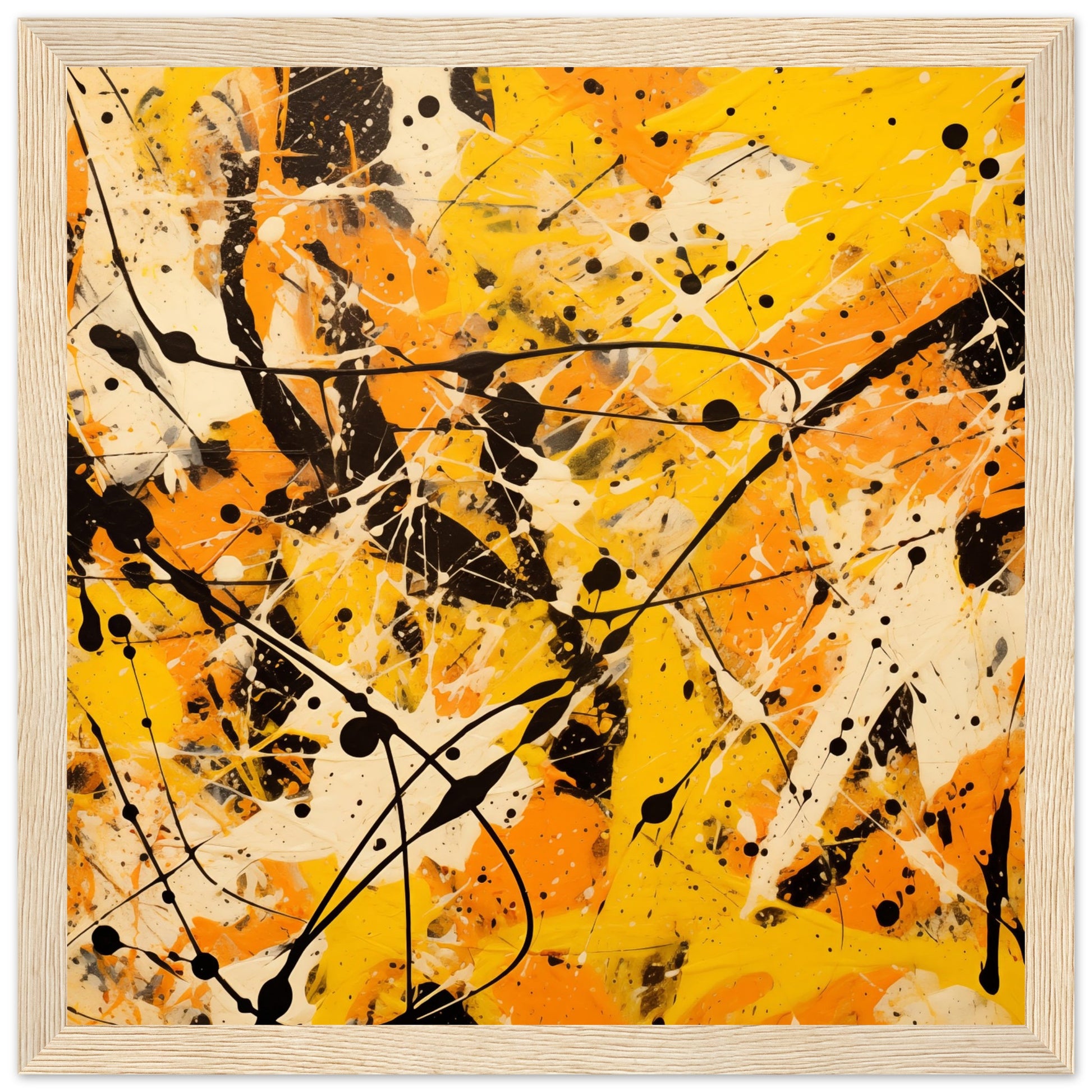 Pollock Abstract #43 - Art Print Black frame 50x50 cm / 20x20"
