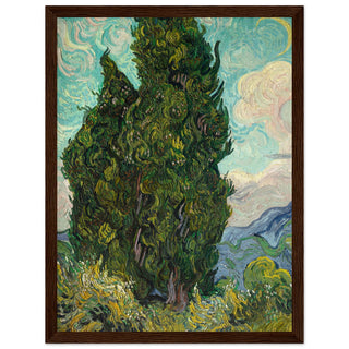 Cypresses art print dark wood frame| By Print Room Ltd