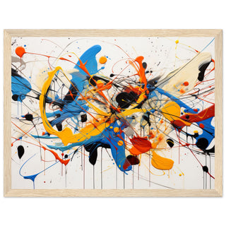 Abstract Art #15 - Pollock Style White frame 70x100 cm / 28x40"