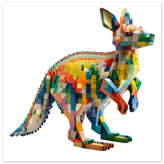Kangaroo Art Print - Print Room Ltd No Frame Selected 70x70 cm / 28x28"