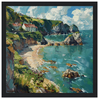 Devon Coastline Elegance black framed art print | By Print Room Ltd