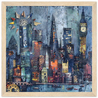 London Skyline Framed wood Collector's Edition | By Print Room Ltd