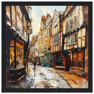 York’s Shambles Street: A Historical Walk black framed art print | By Print Room Ltd