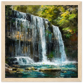 Sgwd yr Eira Waterfall’s Serenity wood framed art print | By Print Room Ltd