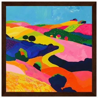 A Summer Abstract dark wood framed art print | By Print Room Ltd