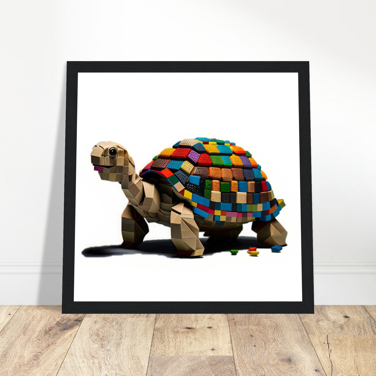 Block Tortoise Artwork - Print Room Ltd Wood frame 70x70 cm / 28x28"